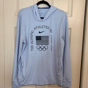Nike Light Blue Team USA Hoodie Oversized small lightweight kangaroo pocket NWT